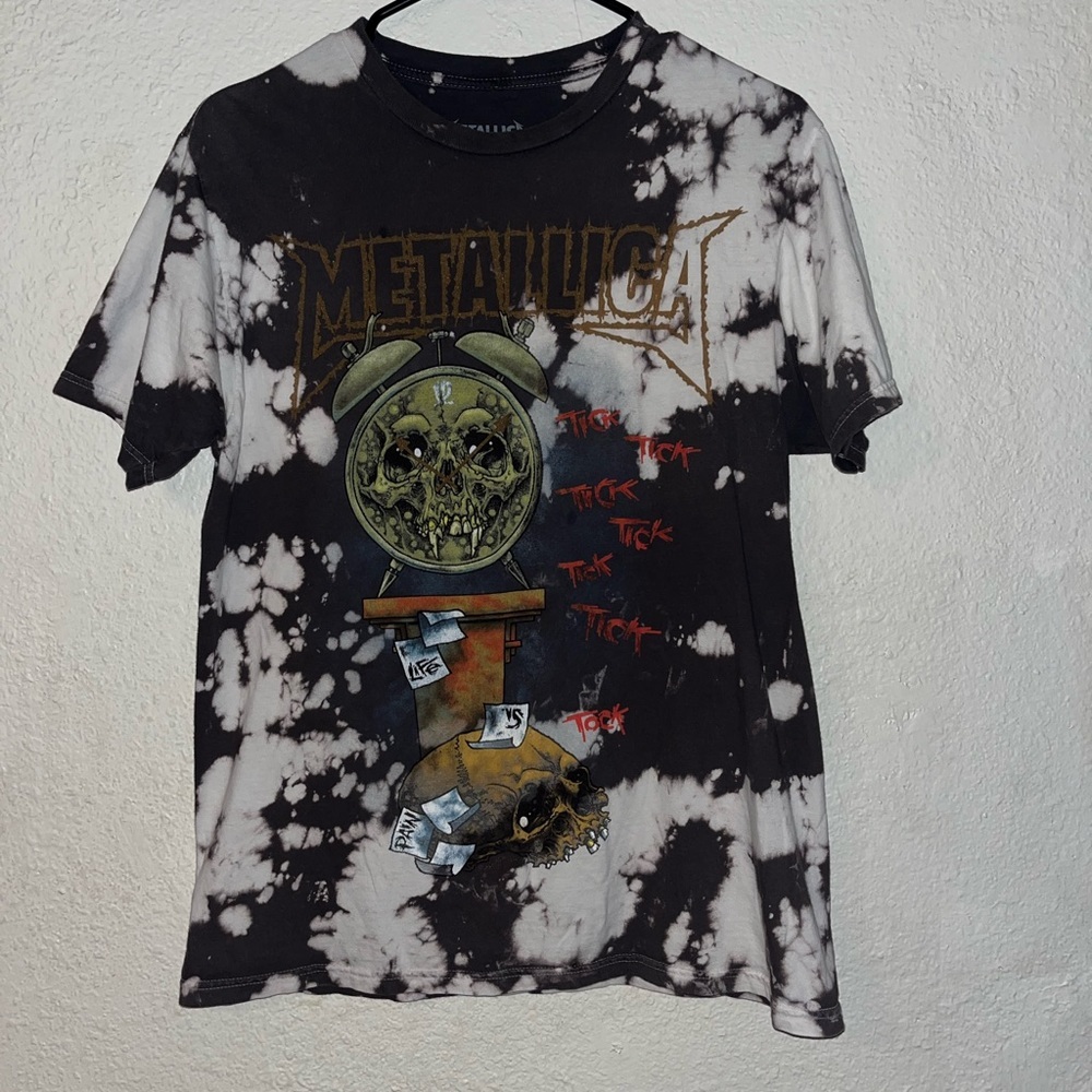 Metallica Life Is Pain Death Is Pain Pushead Tye Dye T Shirt Sz Sm‎ Double Sided